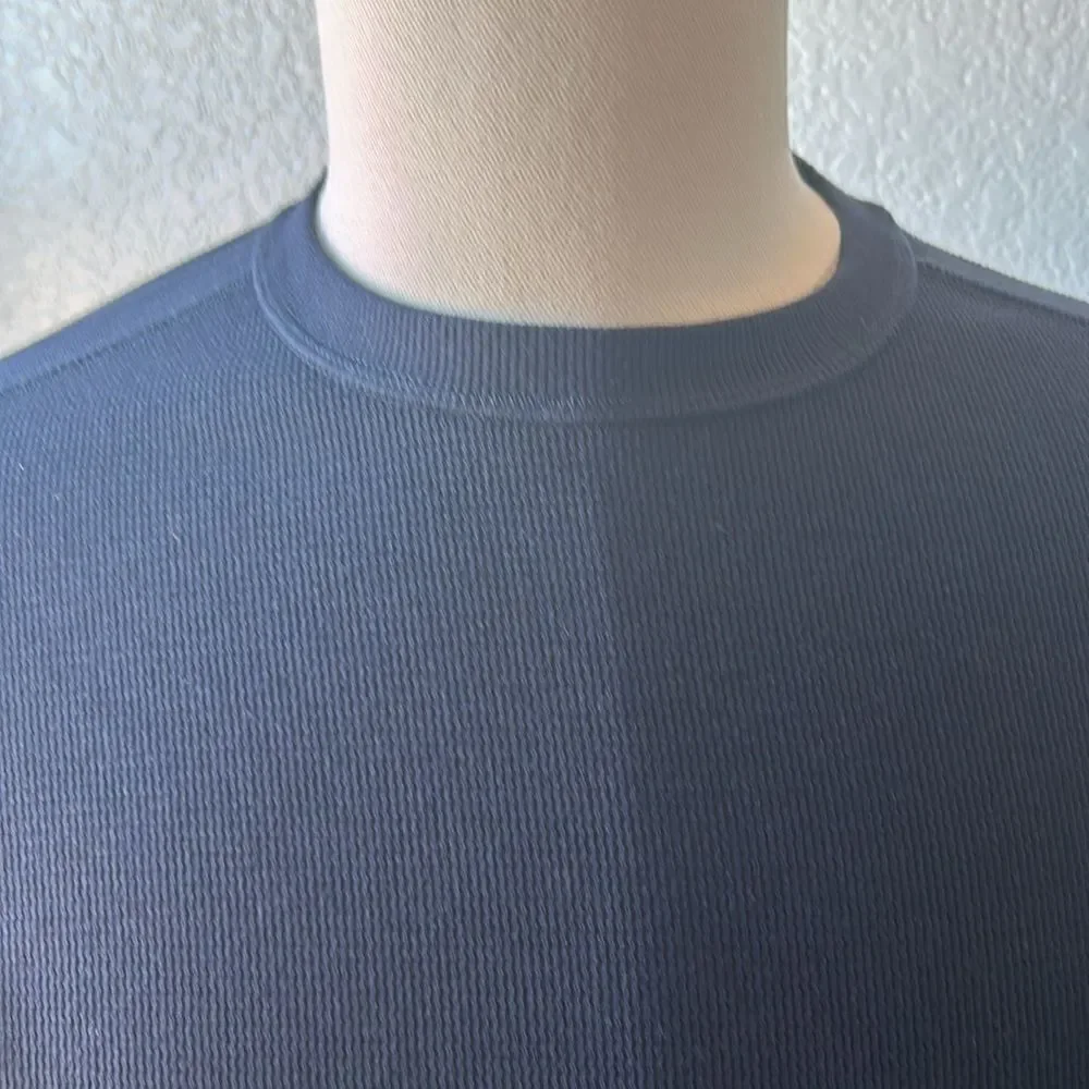 Banana Republic Men's Textured Double Knit Crew Pullover, Blue, Size Small, NWT